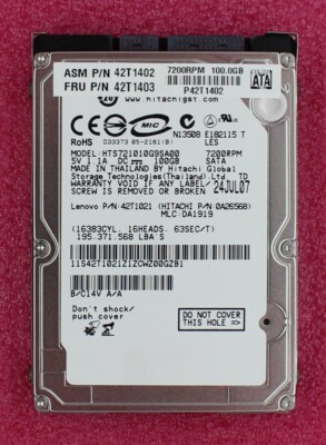 42T1403 - IBM 100Gb 7200RPM 2.5 inch SATA Hard Disk Drive