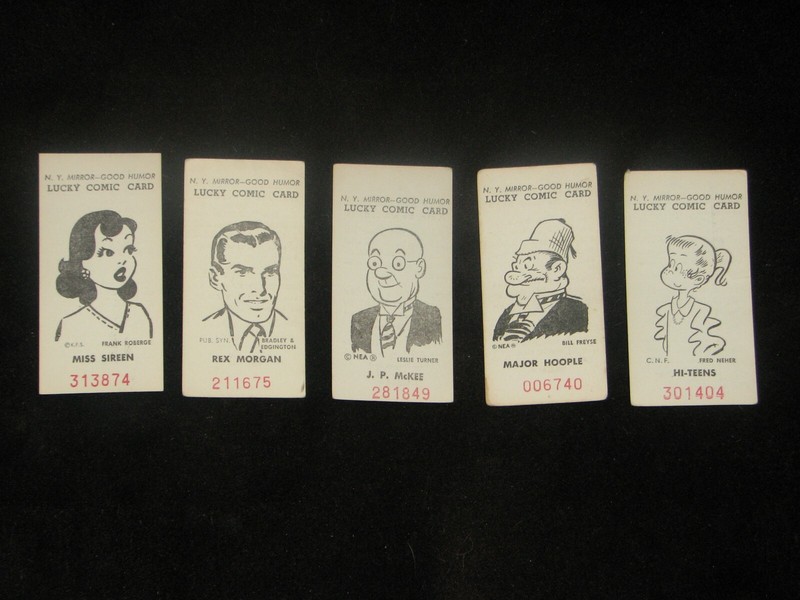 1950'S FIVE GOOD HUMOR LUCKY CARDS PLEASE READ FOR SPECIFIC CARDS. VG/EXCELLENT