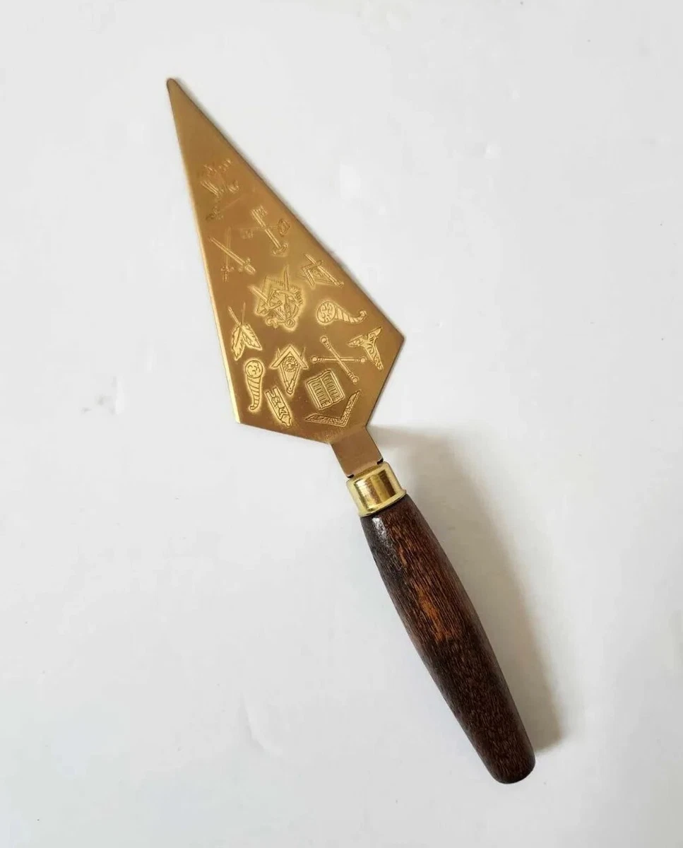 Vintage Mason Blue Lodge Ceremonial Trowel with Masters Symbols gift Box