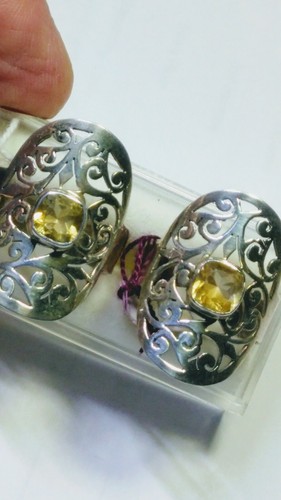 BELLISSIMO ANELLO IN ARGENTO STERLING 925 CITRINO NATURALE MISURA 8,0-8,25 & 9,0-9,25! - Foto 9 di 11