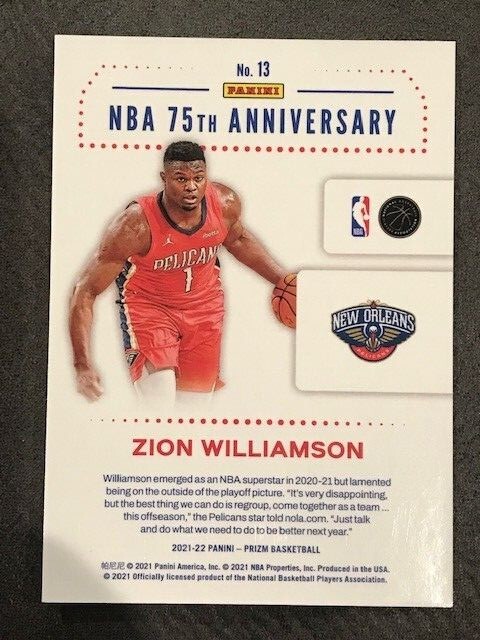 スポーツ選手 NBA Zion Williamson Panini Prizm Choice 2023-24 Panini Prizm Basketball Zion Williamson Card #27 New