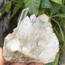 365g  Natural Clear White Quartz Crystal Cluster Rough Healing Specimen