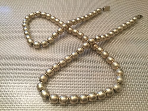 Vintage Taxco Mexiko Sterlingsilber Kugel Perlen Halskette 24 1/2 Zoll - Bild 8 von 8