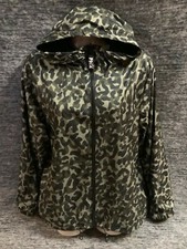 Victoria's Secret Pink Campus Full Zip Hoodie Jacket Camo Green Leopard M L NIP