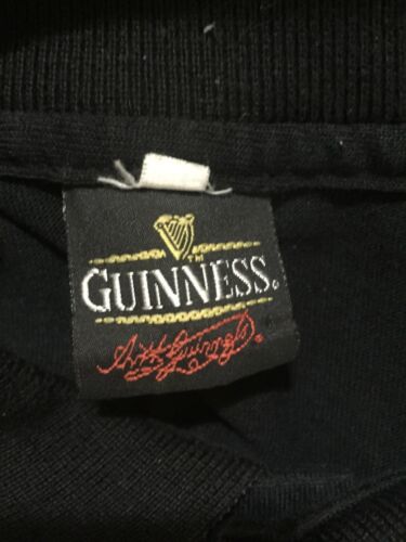 Guinness Men’s Black Polo Shirt Size XL Polyester Cotton Colorcorp Made in Austr - Picture 2 of 4