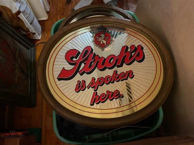 Stroh's is Spoken Here Brewery Mirror | eBay