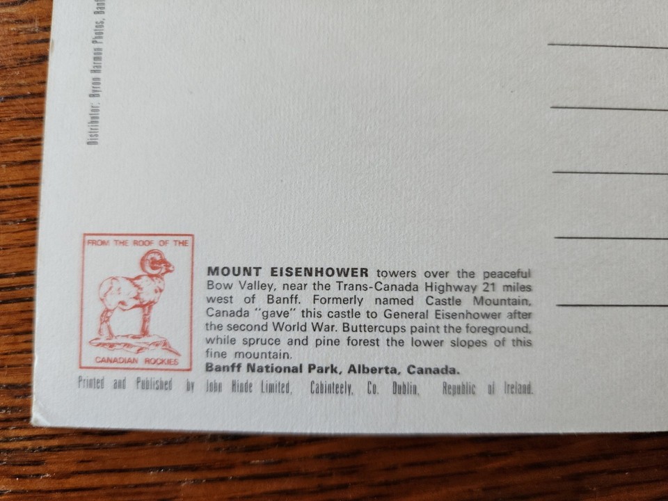 Canada Mount Eisenhower Banff Alberta Flowers Bow Valley Alta Vintage