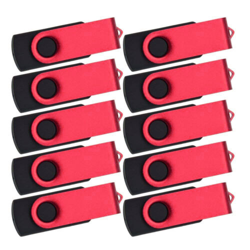 Lot 10 Swivel USB Flash Drives 1GB 2G 4G 8GB 16GB 32GB 64GB 128G Thumb Drive Red - Picture 1 of 8