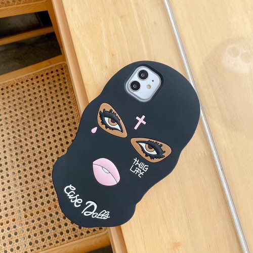 3D Mask Dolls luxury Silicone Phone Case For iPhone 12 11 Pro Max 7 8Plus X XR - Photo 4 sur 6