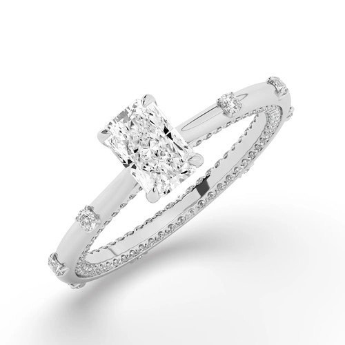 Strahlender Solitär Labgrown Diamant versteckter Halo Verlobungsring Platin 2,50 ct
