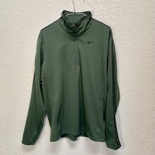 Nike FITDRY Pullover Men  s Medium 1/4 Zip Forrest Green Long Sleeve Shirt Jacket