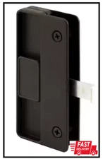 Sliding Screen Door Latch And Pull, 3 In. Hole Center, Black Plastic W/steel L