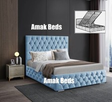 New Chesterfield Storage Bed, Upholstered Ottoman Gas Lift Bed in Plush Velvet