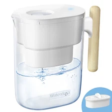 Water Filter Pitcher with 1 Filter , BPA Free, 10-Cup Blue/White