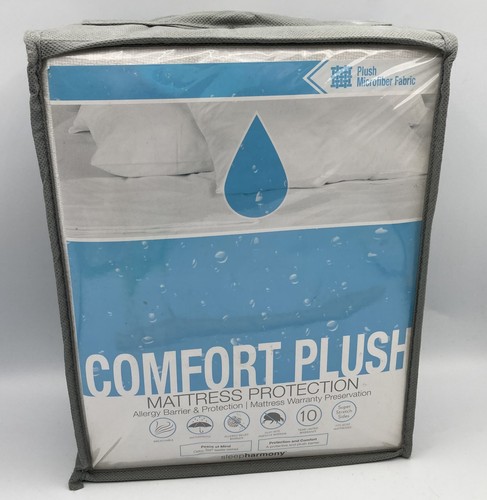 Sleep Harmony COMFORT PLUSH MATTRESS PROTECTOR Waterproof Queen Size