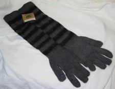 Andes Gifts Alpaca Wool Long Striped Mittens Text Friendly Shortening Loop NWT 