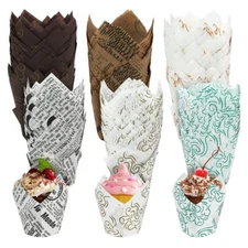 600 Pcs Tulip Cupcake Liners 6 Baking Cups Paper Wrappers Muffin for Tea Part...