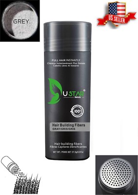 Hair Loss Concealer Gray Ustar Hair Fibers 0.97oz FREE SHIPPING