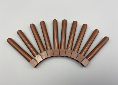 LEGO Bulk Lot of 10 REDDISH BROWN - 1 x 1 x 6 Support Pillar Column #43888 