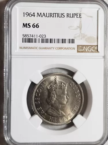 Mauritius 1 Rupee 1964 NGC MS 66