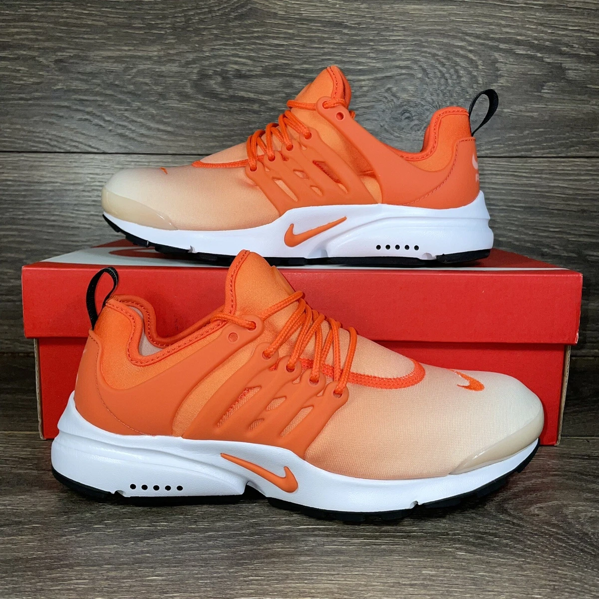 Nike Women s Air Presto Orange White Athletic Running Shoes Sneakers New