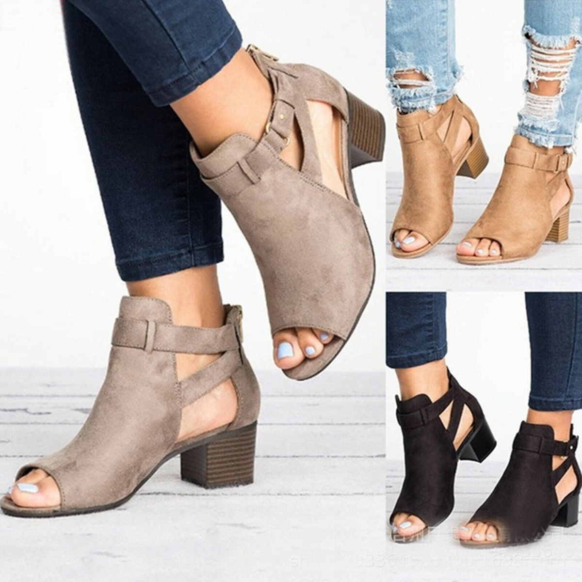 Open toe shop booties summer