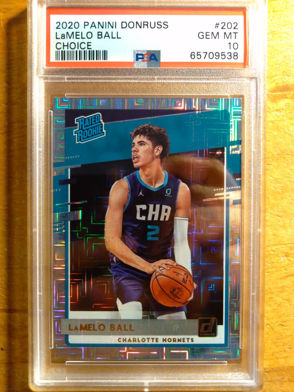 LAMELO BALL 2020 DONRUSS CHOICE ROOKIE RC CARD #202 PSA 10 GEM MINT! HORNETS ))