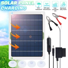 30W 12V Portable Mono Solar Panel Trickle Charger Kit Car Battery Maintainer RV