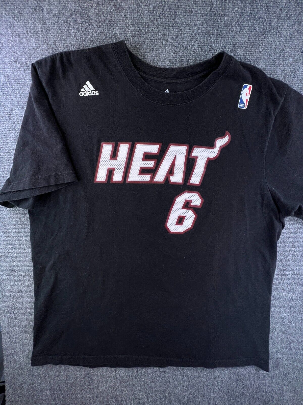 Adidas Miami Heat 2XL Black Short Sleeve T-shirt … - image 1