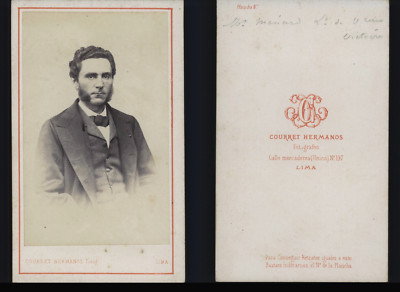 Courret Hermanos, Lima – Tirage Albuminé Officier Marine Berthoud, 1865, CDV