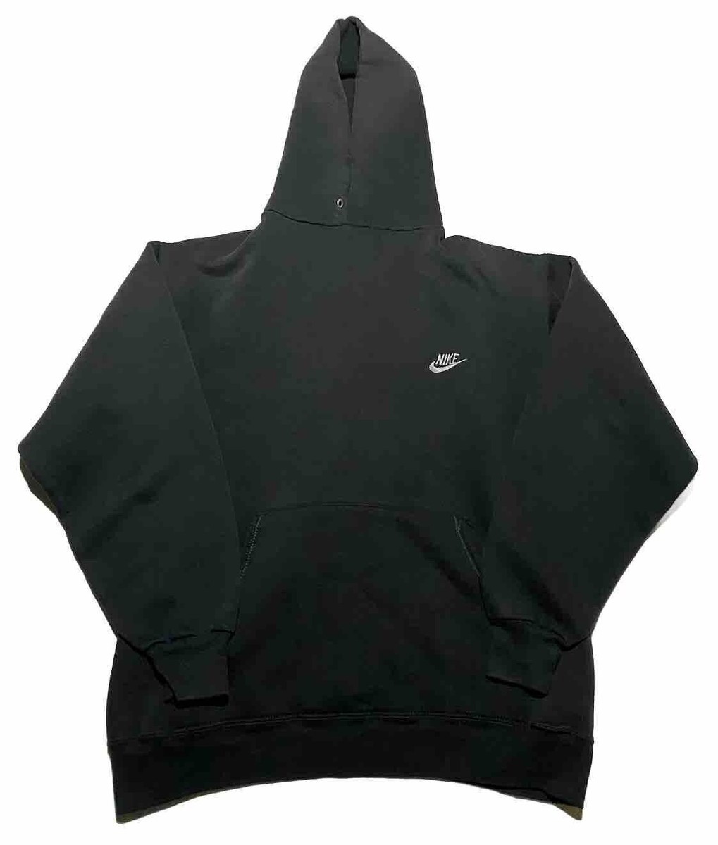 Vintage 80s Nike Made In USA Black L Hoodie Sweatshirt Size Large