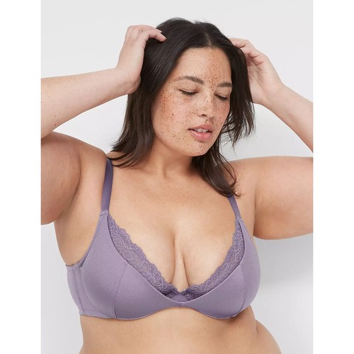 Lane Bryant Cacique Lightly Lined French Balconette Bra With Lace 42D - 第 1/4 張圖片