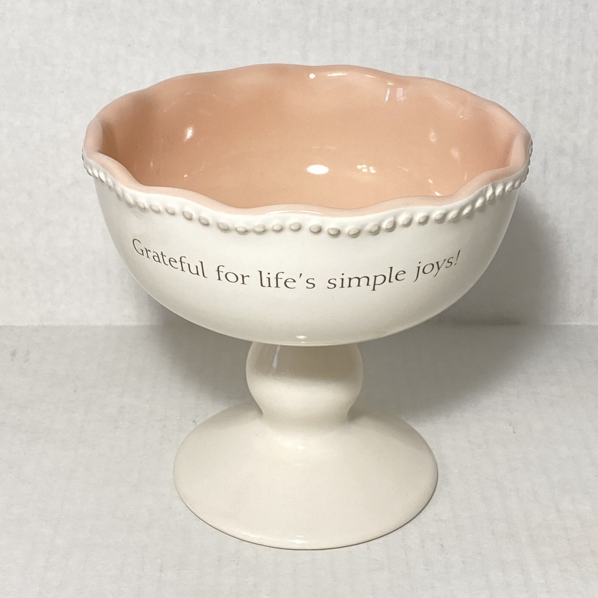 Mary And Martha Pedestal Dish Grateful For Life's Simple Joys