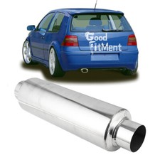 Schalldämpfer Ø 76mm Auspuff Mittelschalldämpfer 406mm Länge Für VW GOLF 4 1J
