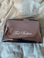 Ted Baker Makeup Bag Cosmetic Pouch with Zipped Closure Black Patent