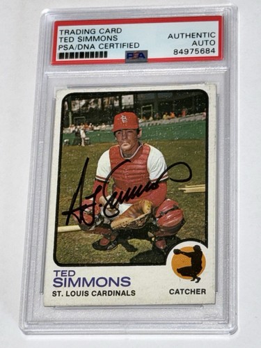 Ted Simmons signed 1973 Topps #85 PSA/DNA Cardinals Autograph HOF Baseball Card