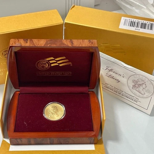 2007- W $10 Jefferson's Liberty Gold First Spouse Series w/ Box, OGP & COA