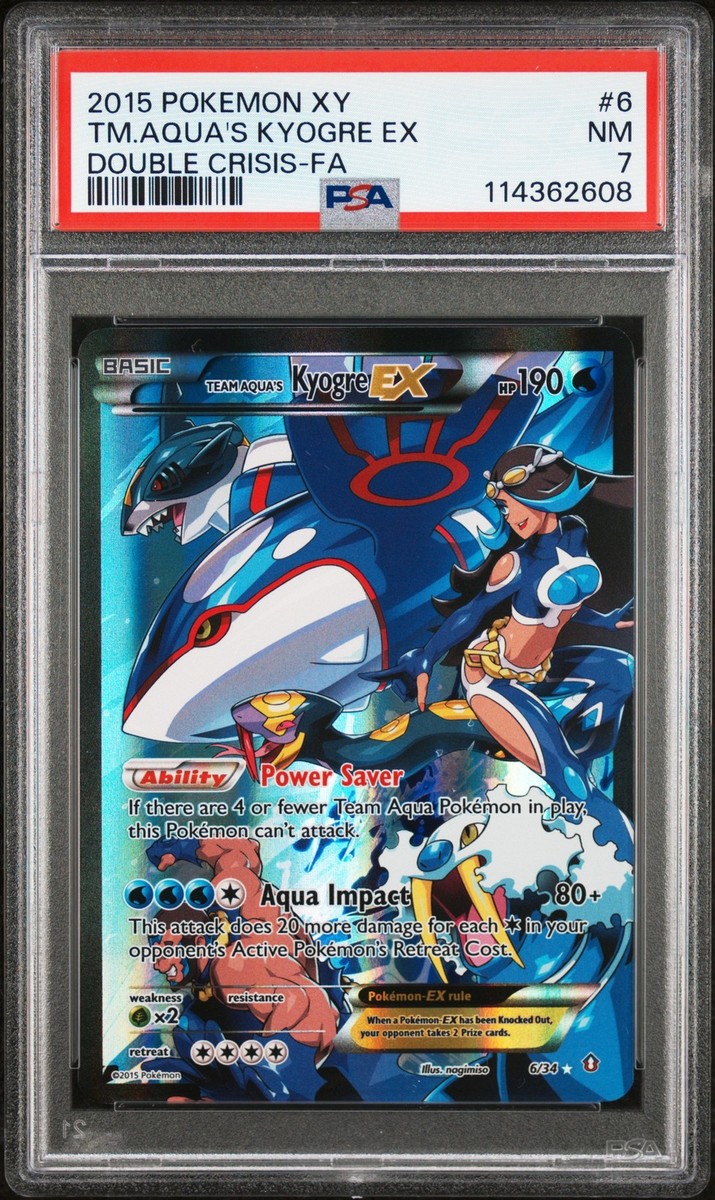 2015 POKEMON XY DOUBLE CRISIS #6 FULL ART/TEAM AQUA'S KYOGRE EX