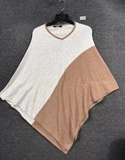 Exclusive Cashmere Shawl Wrap Poncho Womens OS Tan Beige Hand Made In Nepal