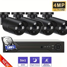 4MP Home Outdoor CCTV HD Security Camera System Night Vision 500GB with 4CH DVR