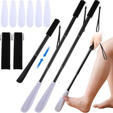 2 Set Toe Cleaning Brush with Reusable Drying Covers Foot Cleaner with Telesc...