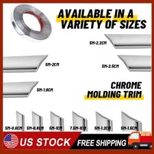 Universal Chrome Molding Trim Wide Automotive Trunk Body Side Bumper Strip 3-7M