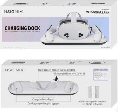 Insignia Charge Station for Meta Quest 3 and 3S White NS-MQ3SCS6 - NEW
