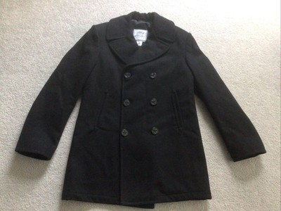 DSCP QUARTERDECK COLLECTION US NAVY Enlisted Peacoat Jacket Wool Mens 40L Black