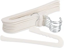 Velvet Pants Hangers - 8 Pack White Non Slip Open Ended Hanger with 360 Swivel H
