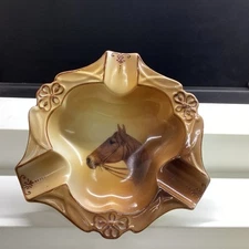 Vintage Noritake Hand Painted Horse Cigar Ashtray Made In Japan