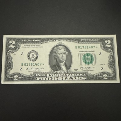2013 Two Dollar $2 Bill Federal Reserve Star Note Serial Number ...