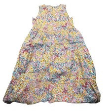 J.Crew Floral Tiered Midi Dress Womens 4 Cottagecore Boho Summer Sundress Yellow