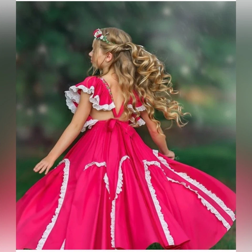 Dollcake Red Bells Frock Girls Dress 6 NEW Party Christmas Holiday Formal Gala - Image 2 of 4