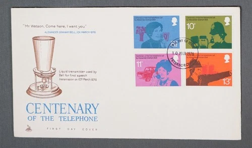 MayfairStamps Great Britain FDC 1976 Telephone Centenary Combo Mercury First Day